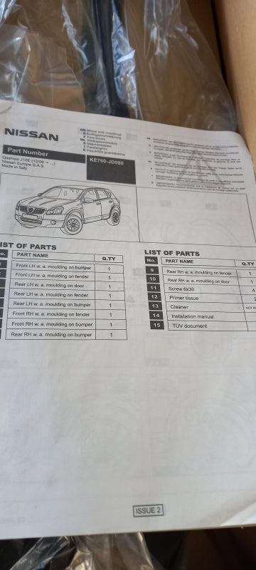 Original OE NISSAN Kotflügel Zierleisten Satz KE760JD080