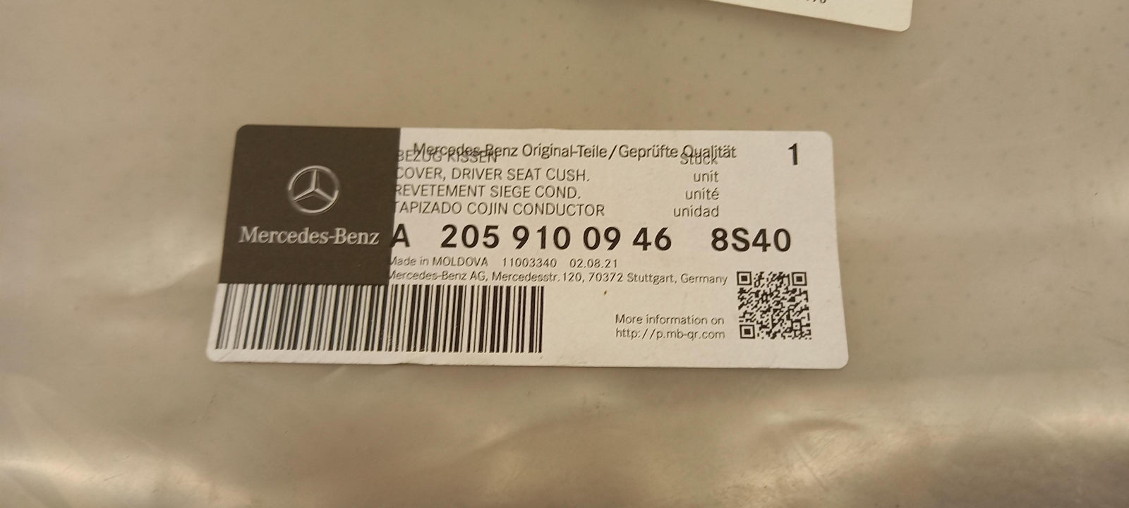 Original OE MERCEDES-BENZ Sitzbezug A20591009468S40