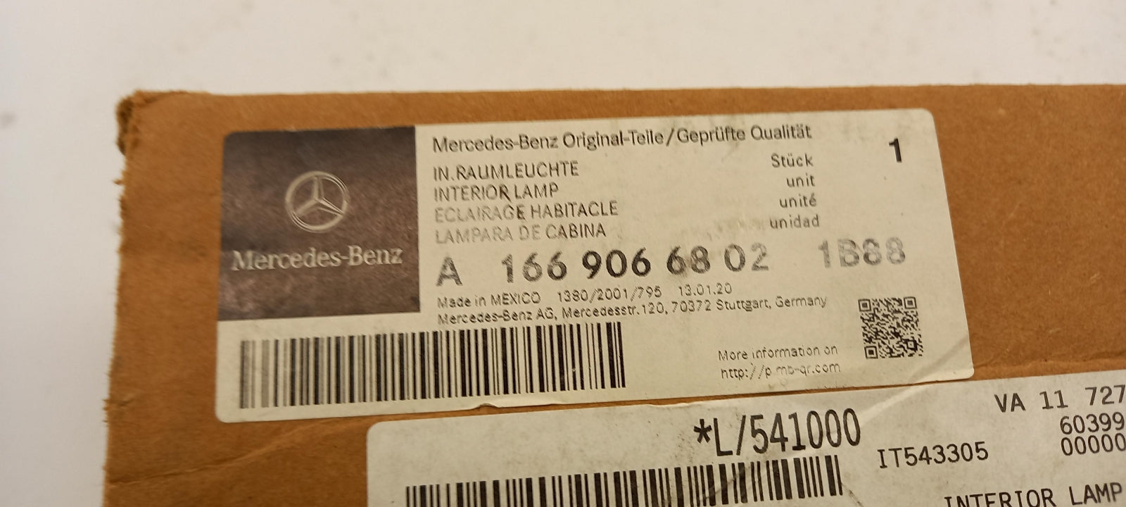 Original OE MERCEDES-BENZ Innenleuchte A16690668021B88