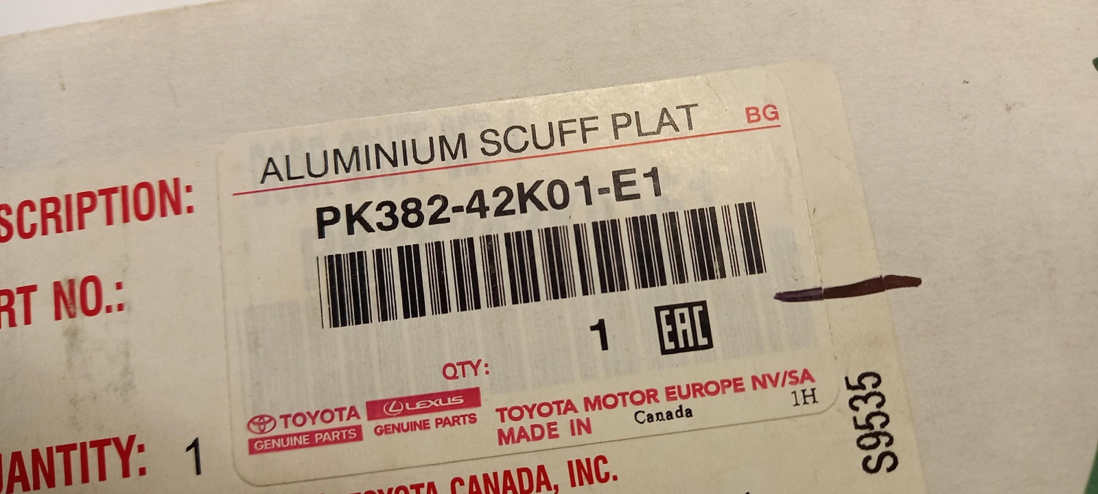 Original OE TOYOTA Einstiegsleisten Satz PK38242K01E1