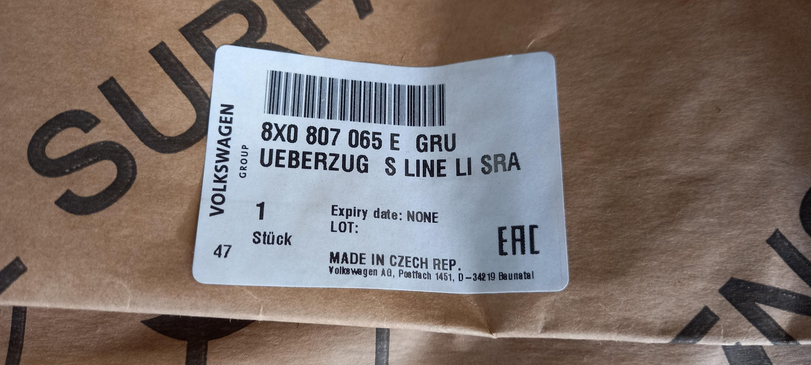 Original OE Volkswagen Stoßfängerabdeckung 8X0807065EGRU