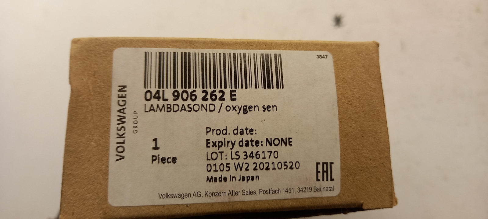 Original OE Volkswagen Lambdasonde 04L906262E