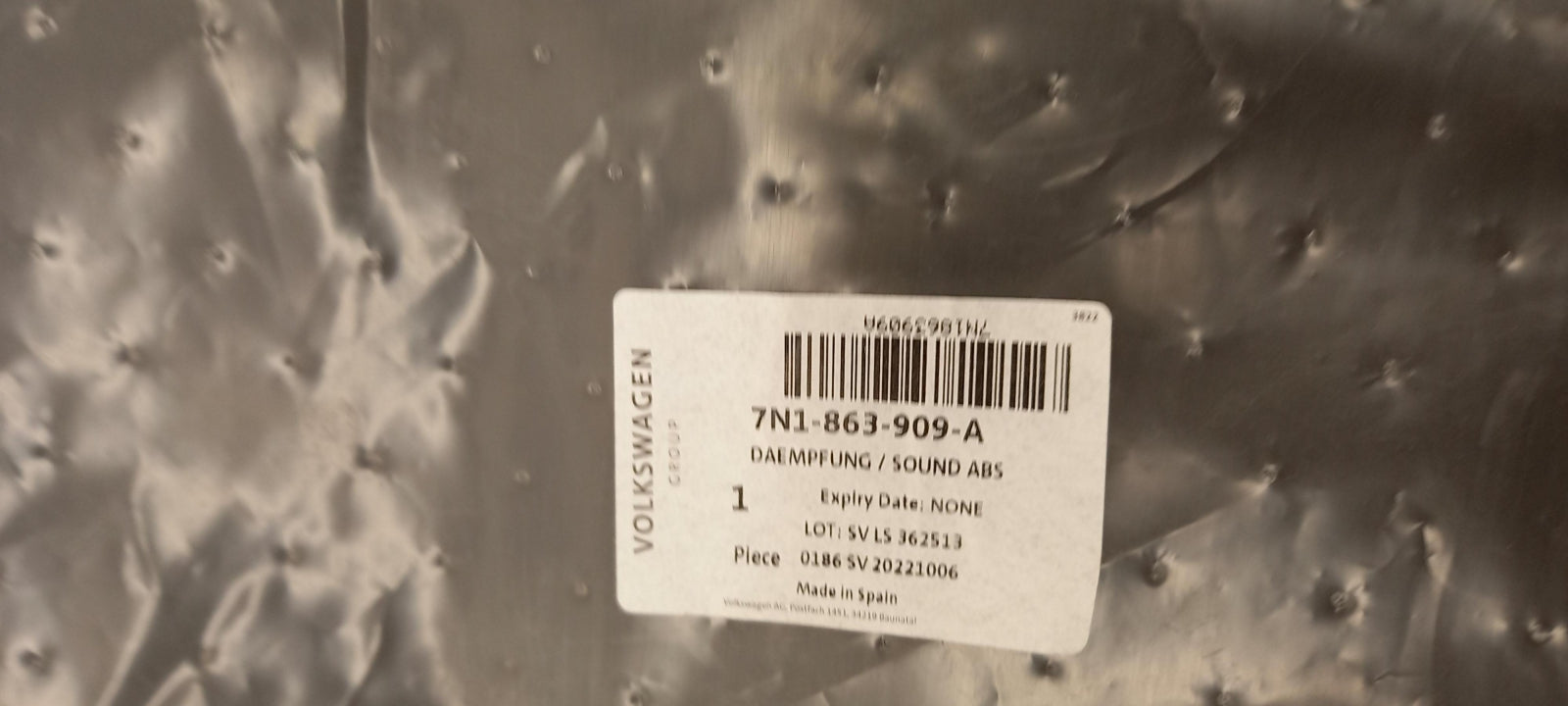 Original OE Volkswagen Isolierung 7N1863909A