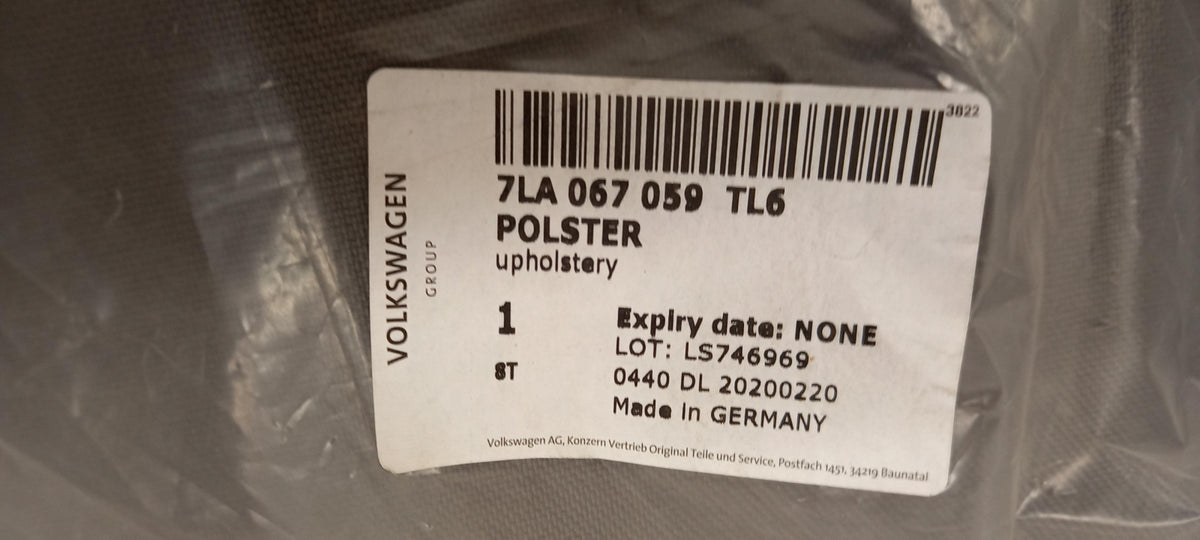 Original VW T6 Multivan Bettpolster palladiumgrau 7LA067059TL6