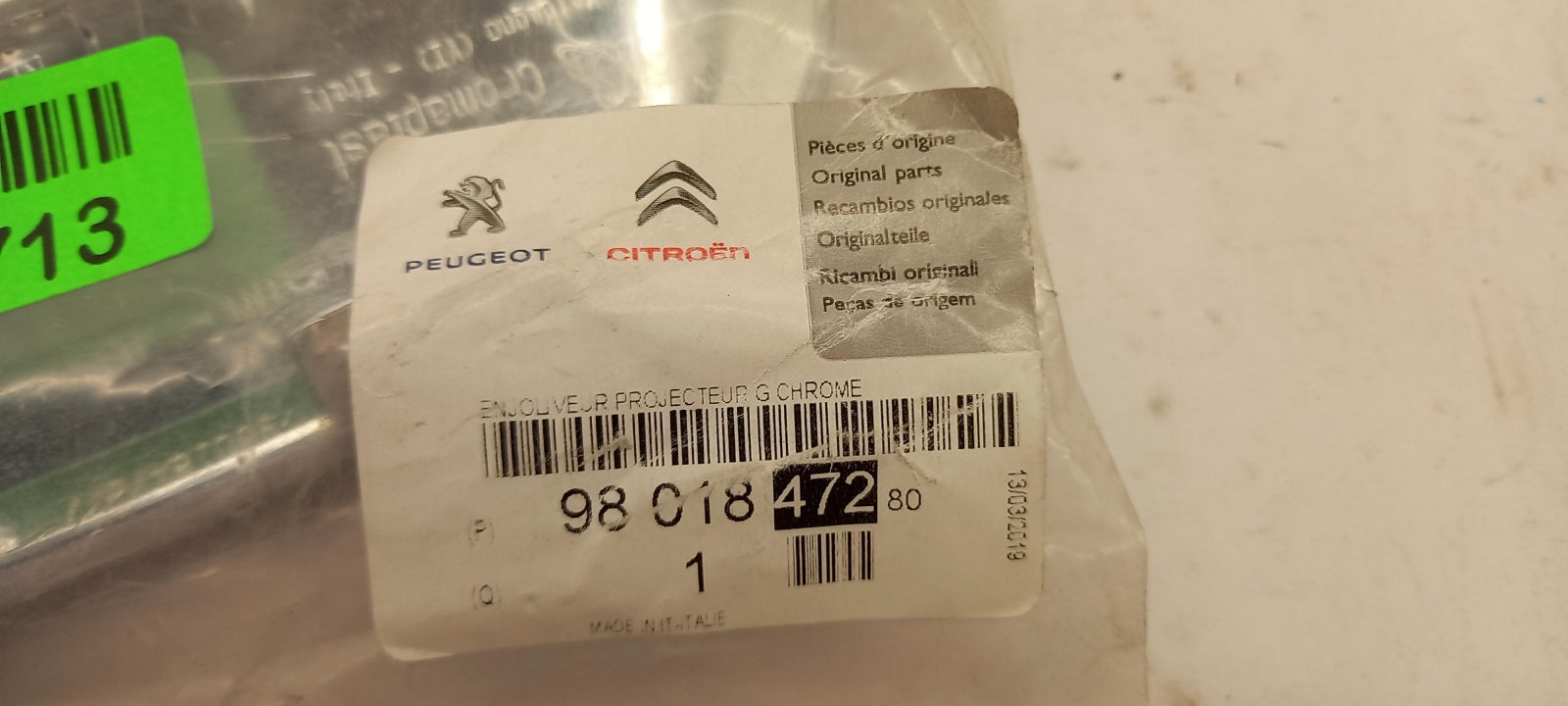 Original OE Peugeot Nebelscheinwerfer Abdeckung 9801847280