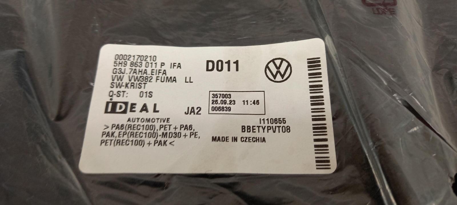 Original OE Volkswagen Fußmattensatz 5H9863011PIFA