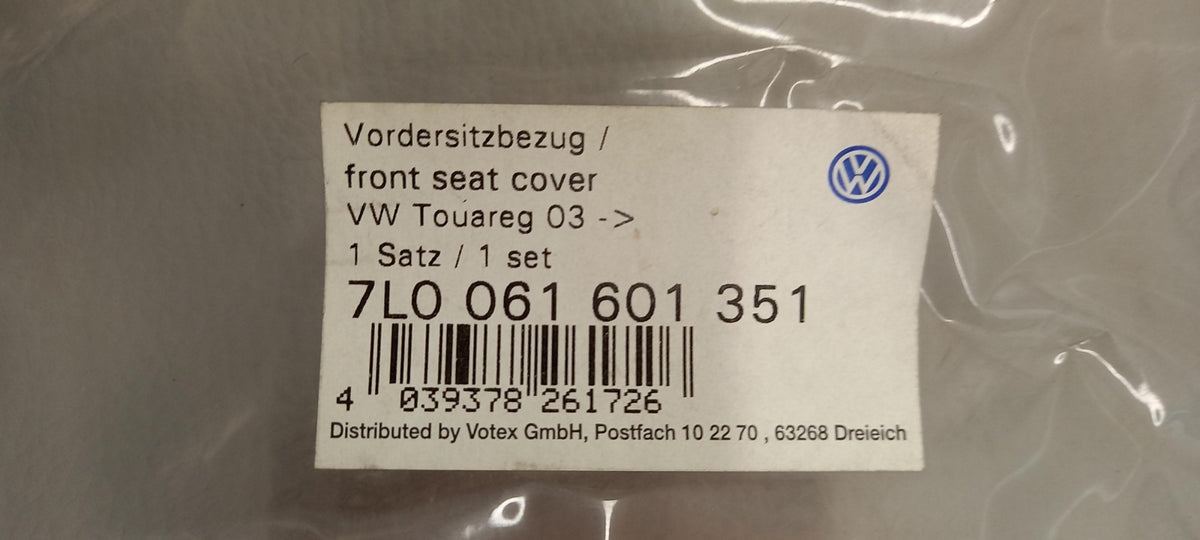 Original VW Touareg 7L Vordersitzbezug grau 7L0061601351