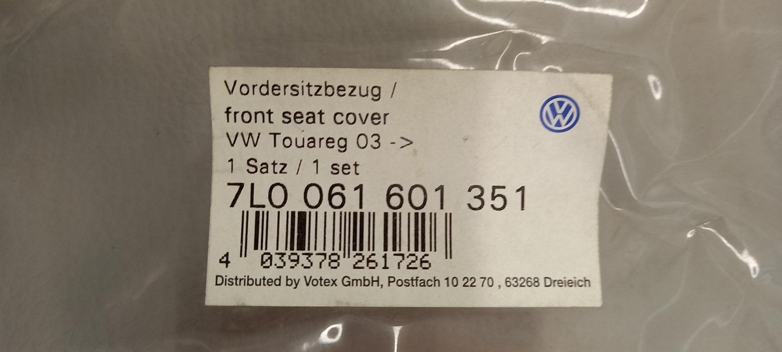 Original OE Volkswagen Sitzbezug 7L0061601351