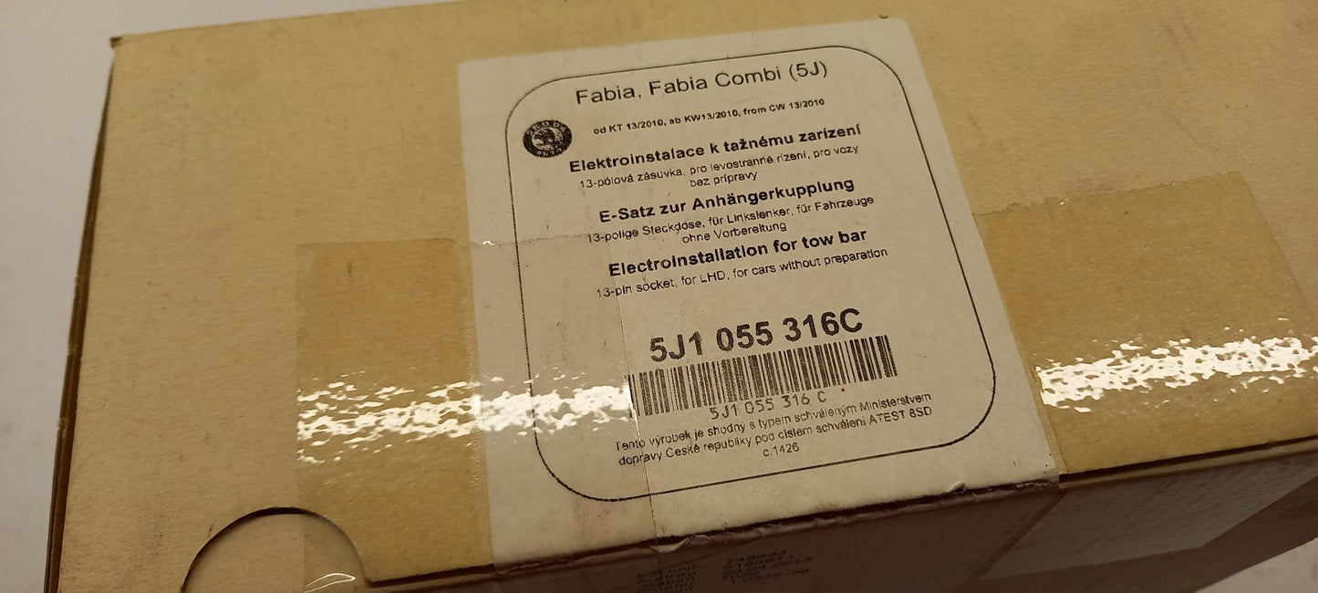 Original SKODA Fabia II Anhängerkupplung Elektrosatz 13-pol 5J1055316C