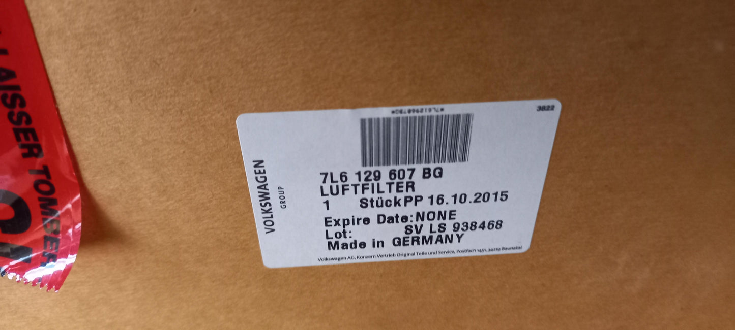 Original OE Volkswagen Luftfilter 7L6129607BG