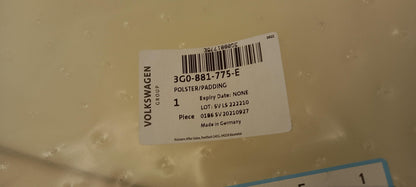 Original OE Volkswagen Sitzbezug 3G0881775E
