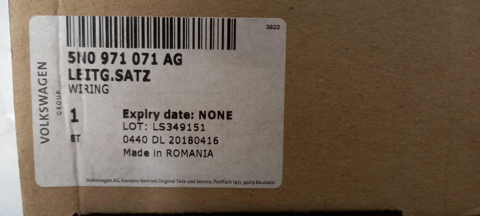 Original OE Volkswagen Kabelbaum 5N0971071AG