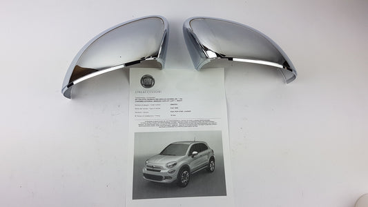 Original FIAT 500X Spiegelabdeckungen Unterlage Kappen Chrome 50903552