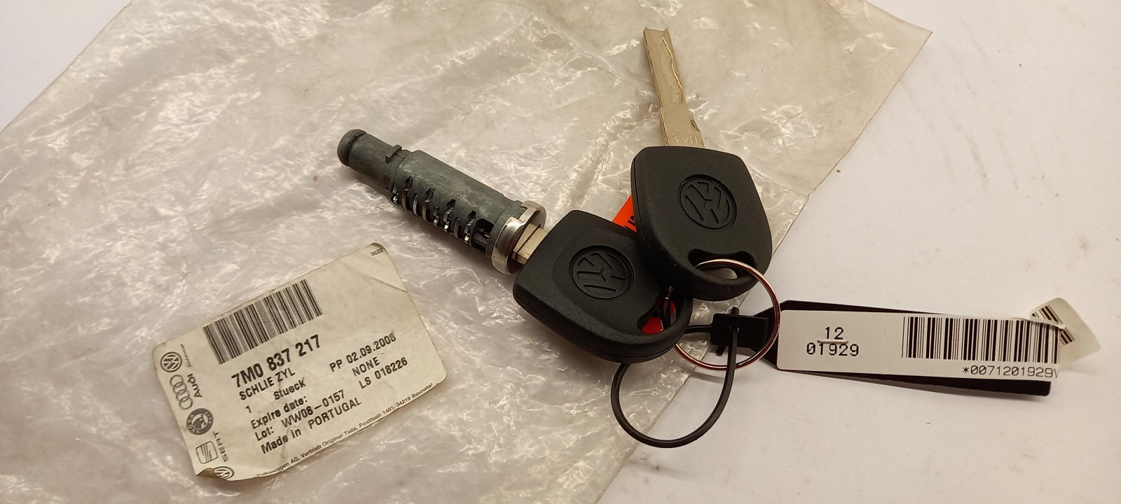 Original VOLKSWAGEN Sharan 1996 - 2000 Schließzylinder Satz 7M0837217