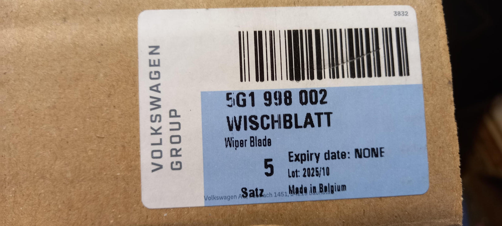 Original Volkswagen e-Golf Golf R32 GTI Wischerblättersatz (2st) Vorne 5G1998002