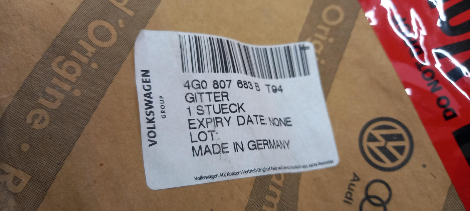 Original OE Volkswagen Stoßfänger Lüftungsgitter 4G0807683BT94
