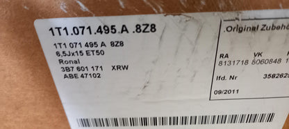 Original VW Caddy III Golf V VI Alufelgen Felge 15-Zoll 'SIMA' 1T1071495A8Z8