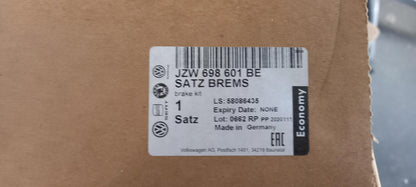 Original OE Volkswagen Bremsensatz 2 Bremsscheiben + 4 Bremsbeläge JZW698601BE