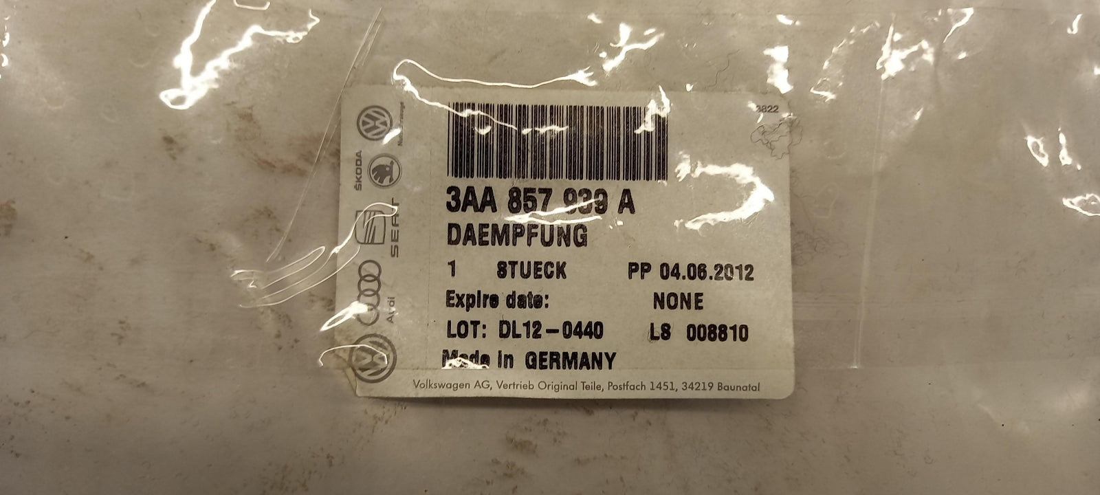Original OE Volkswagen Isolierung 3AA857939A