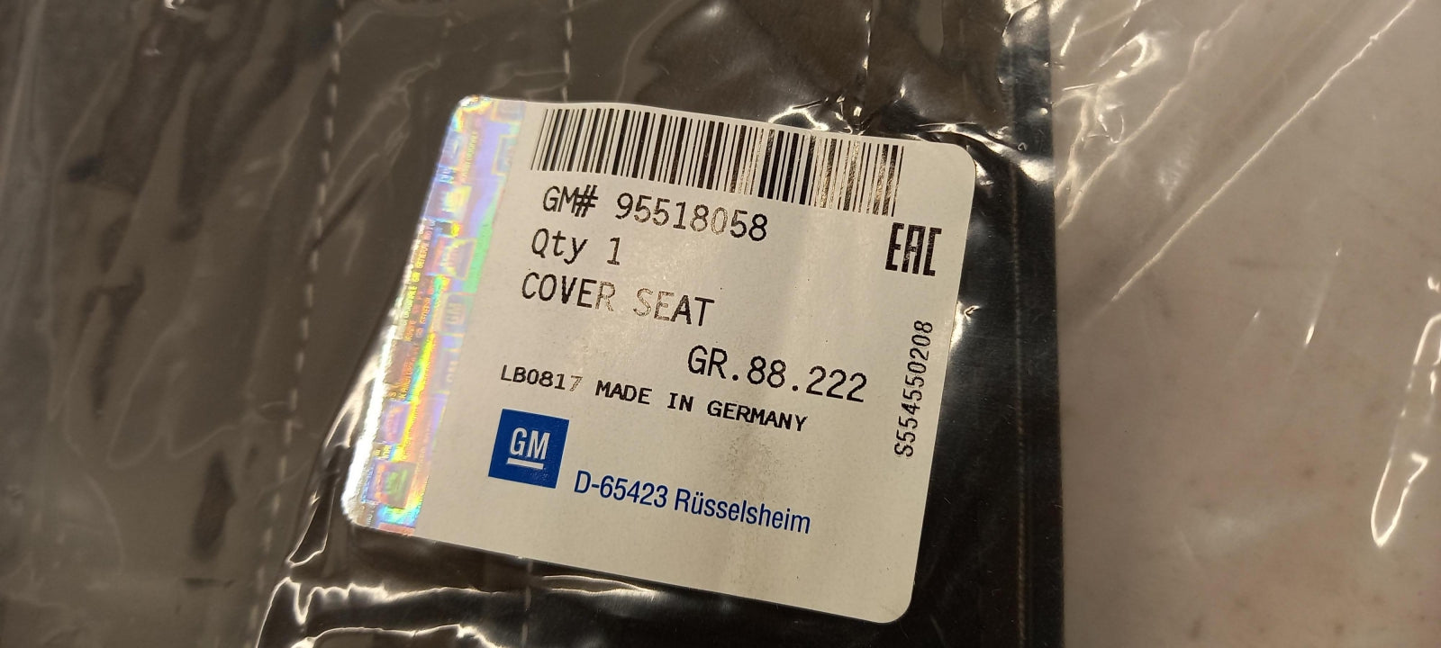 Original OE OPEL Sitzbezug 95518058