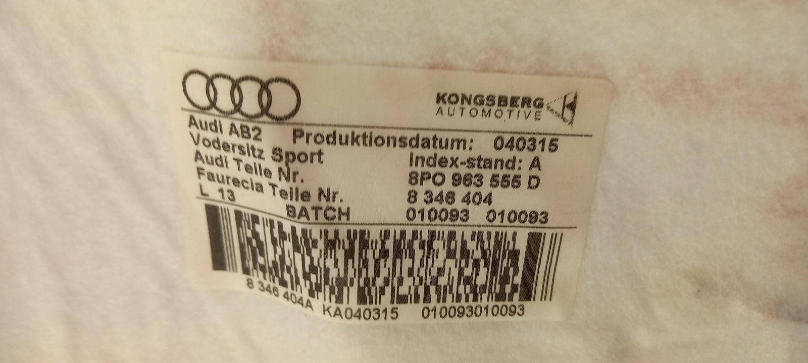 Original OE Volkswagen Sitzheizung 8P0963555D