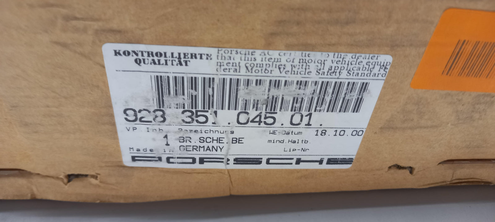 Original OE PORSCHE Bremsscheibe (1 Stück) 92835104501