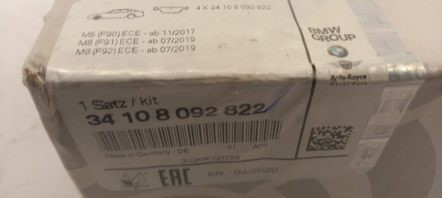Original OE BMW Bremsbeläge 34108092822