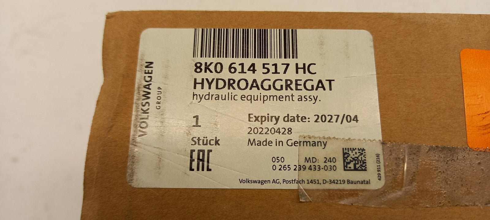 Original OE Volkswagen Bremsanlage Hydraulikaggregat 8K0614517HC