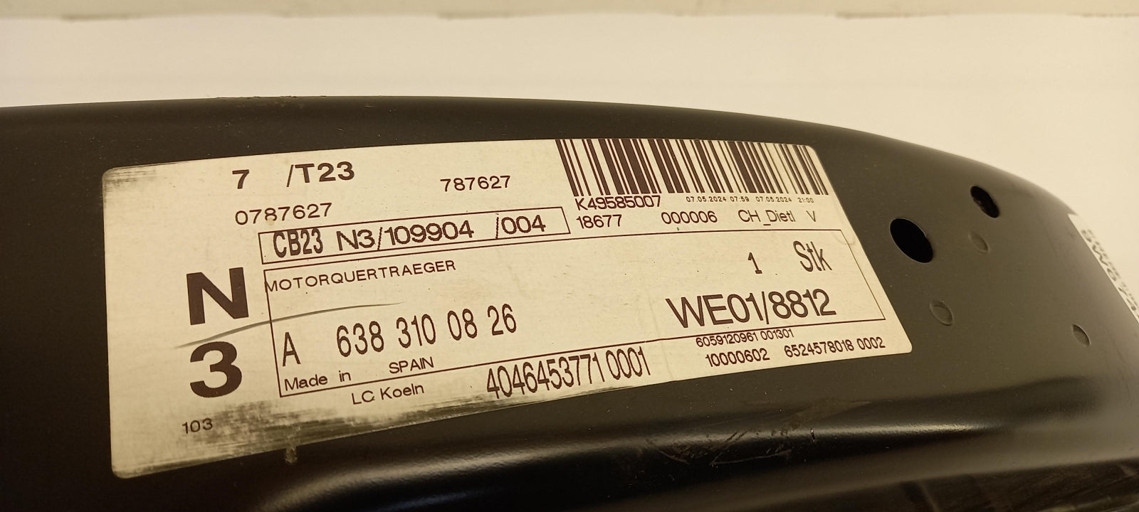 Original OE MERCEDES-BENZ Stoßstangen Träger A6383100826