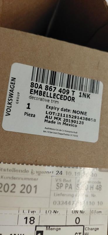 Original OE Volkswagen Säulenverkleidung 80A867409T1NK