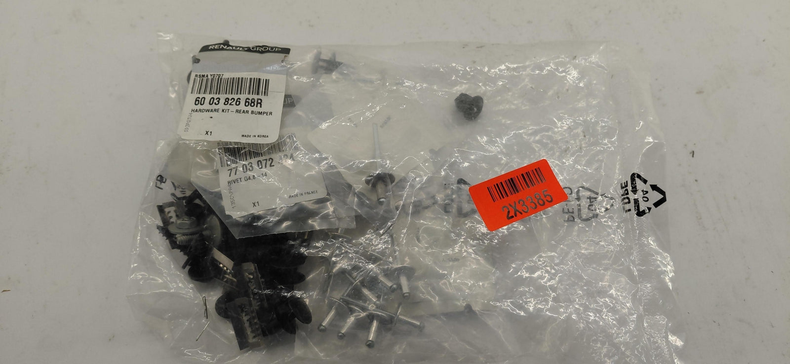 Original OE RENAULT Stoßfänger Montagesatz 600382668R