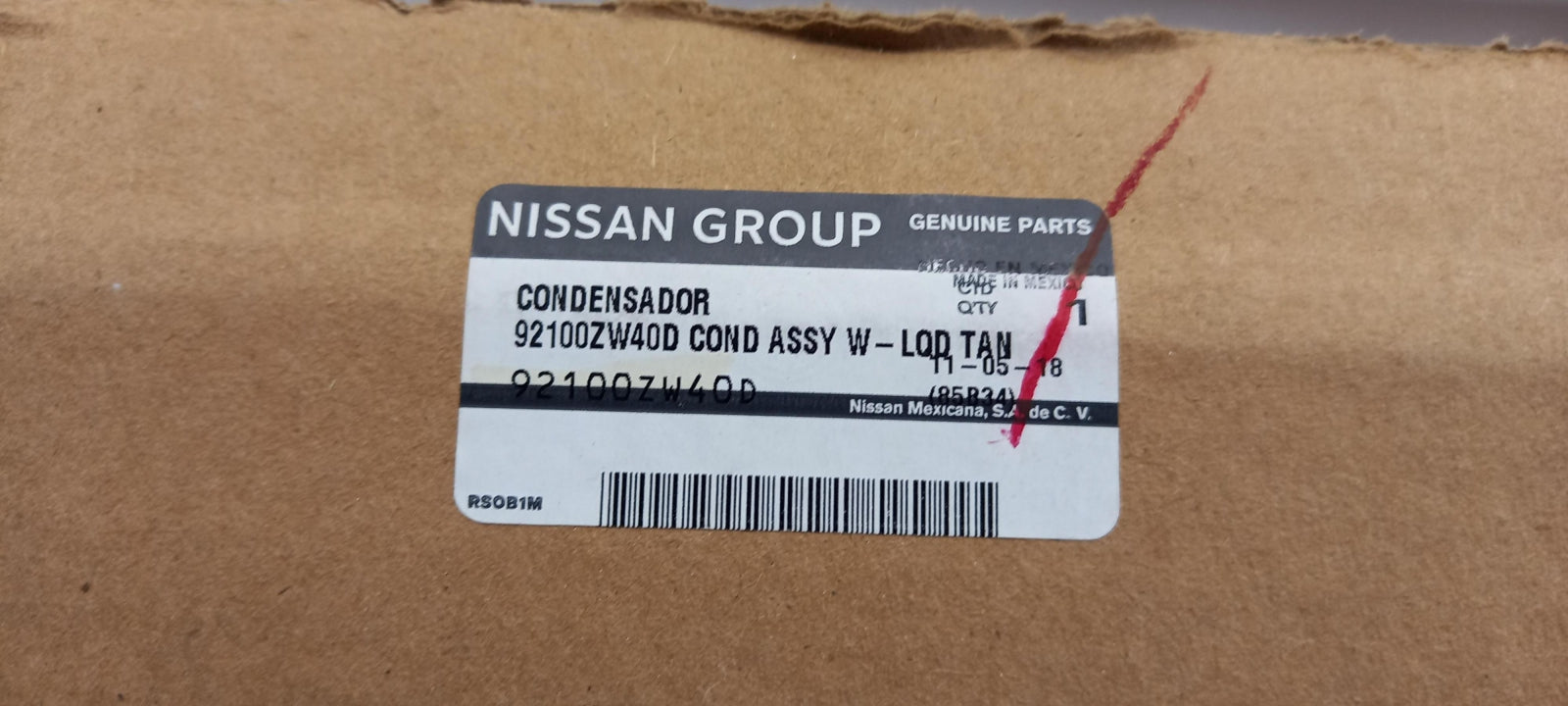 Original OE NISSAN Klimakondensator 92100ZW40D