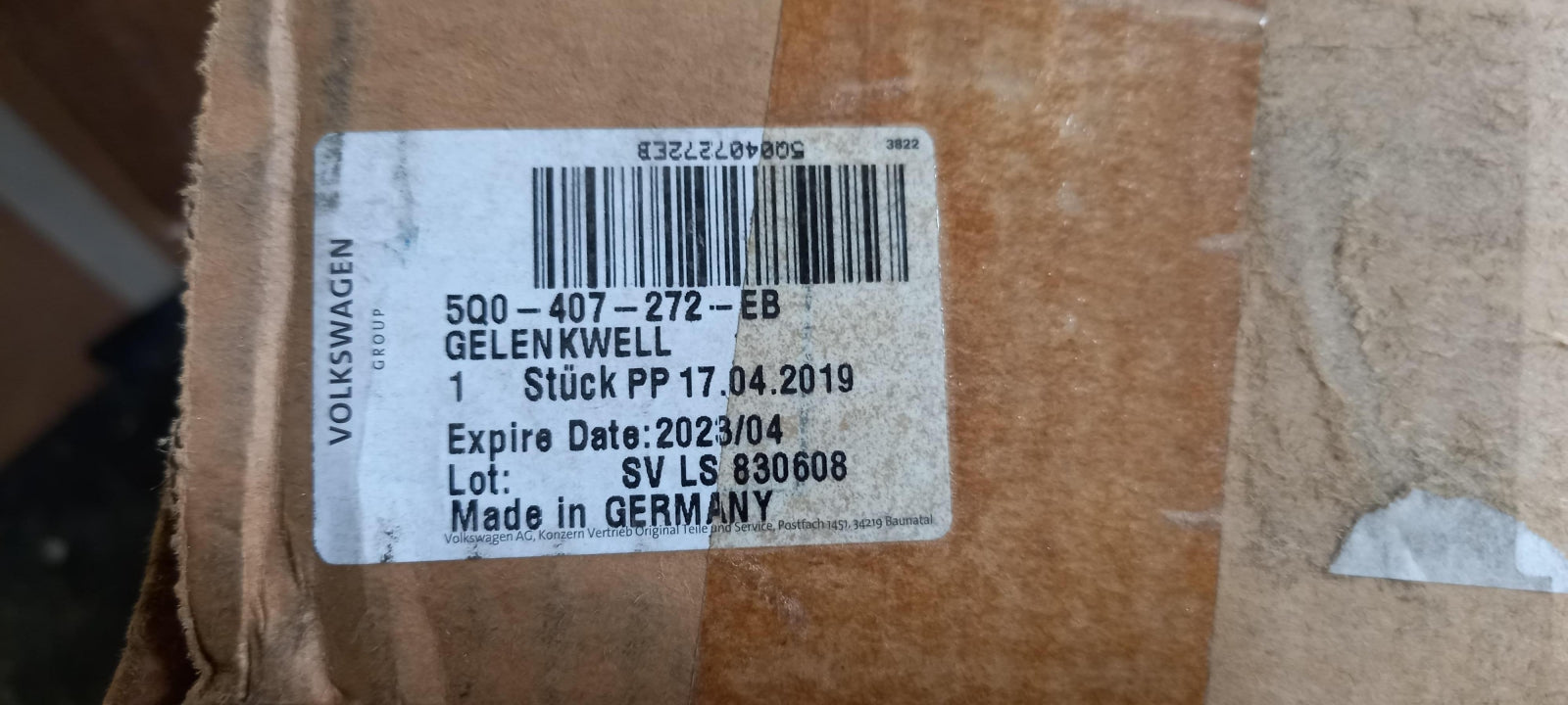 Original OE Volkswagen Antriebswelle 5Q0407272EB