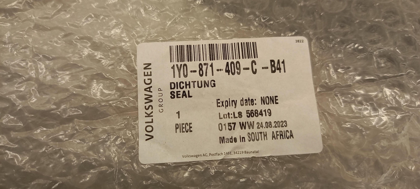 Original OE Volkswagen Windscheibe Dichtung 1Y0871409CB41