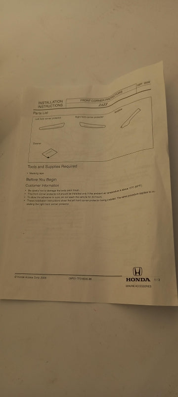 Original OE HONDA Stoßstange Zierleiste Satz 08P01TF0630