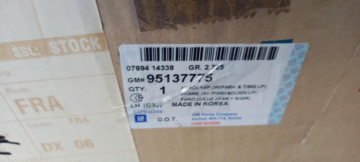 Original CHEVROLET Cruze 2009-2012 Scheinwerfer Vorne Links 95137775