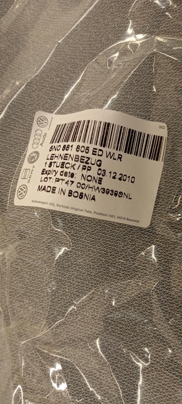 Original OE Volkswagen Sitzbezug 5N0881805EDWLR