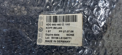 Original AUDI A8/S8 Quattro 4D Kofferraumbodenteppich grau hinten 4D0863463BV40