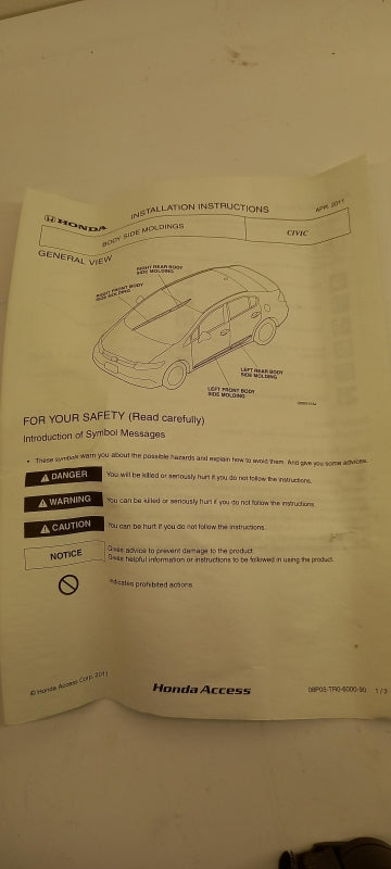 Original OE HONDA Türzierleisten Satz 08P05TR0600