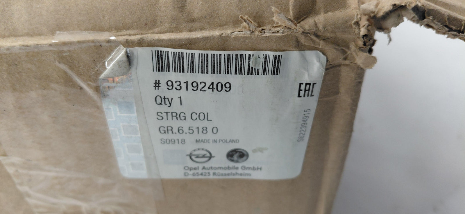 Original OE OPEL Lenksäule 93192409