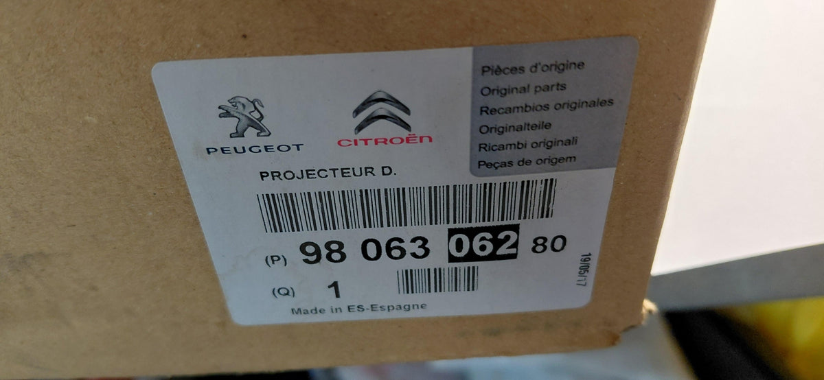 Original OE Peugeot Scheinwerfer 9806306280