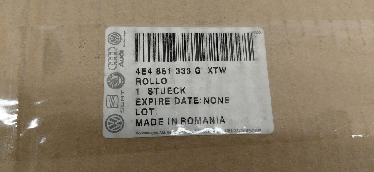 Original AUDI A8 4E Sonnenschutzrollo schwarz/beige hinten links 4E4861333GXTW