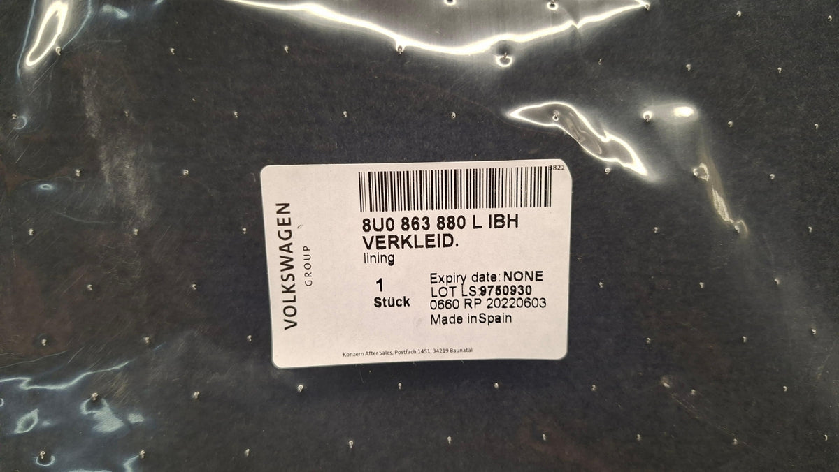 Original OE Volkswagen Hintere Tür/Kofferraum Deckel 8U0863880LIBH