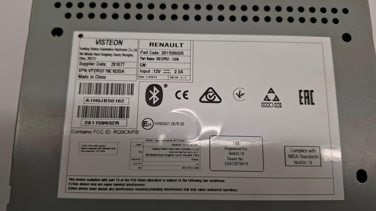 Original OE RENAULT Multimedia Haupteinheit 281159932R