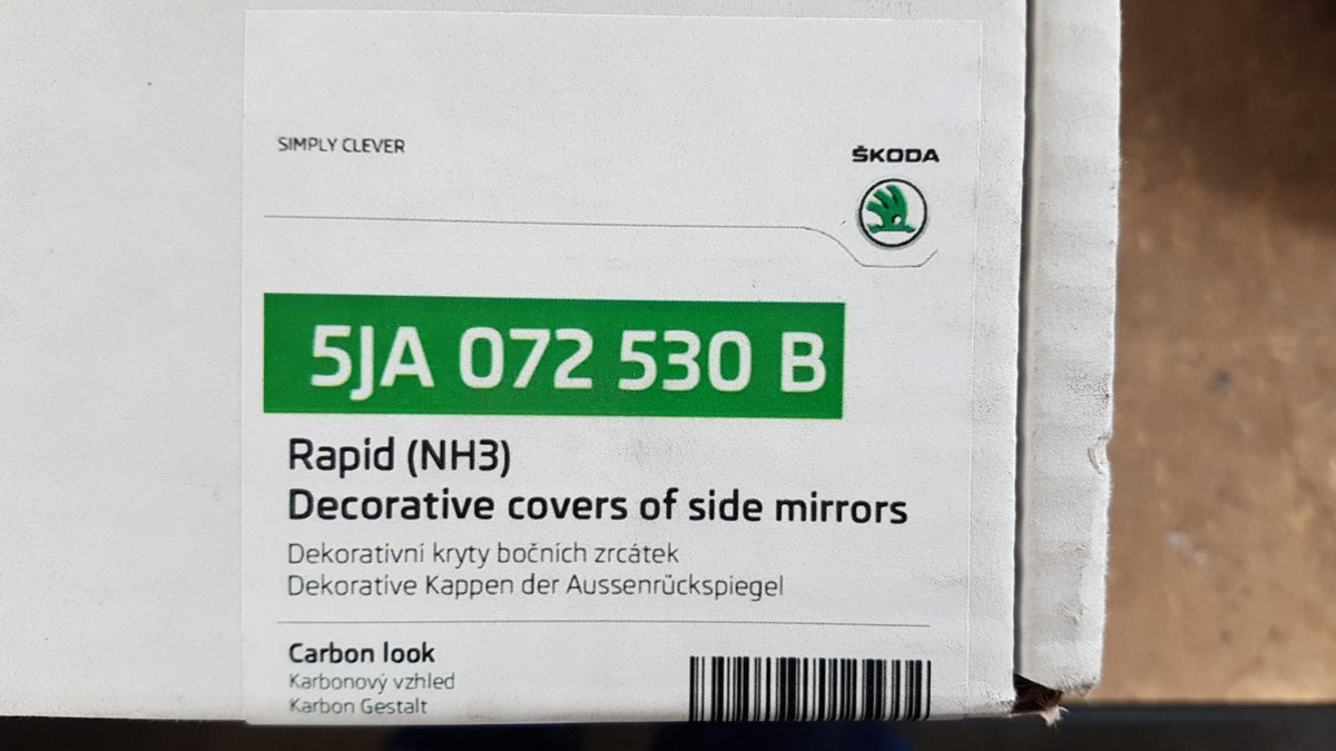 Original SKODA Fabia III Rapid Außenspiegelkappen 2-stück karbon 5JA072530B
