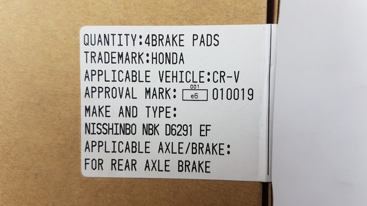 Original HONDA CR-V II Bremsbeläge Bremsklötze hinten 43022S9AE52