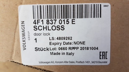 Original AUDI A3 II (8P) A6 C6 (4F) A8 D3 (4E) Türschloss 4F1837015E