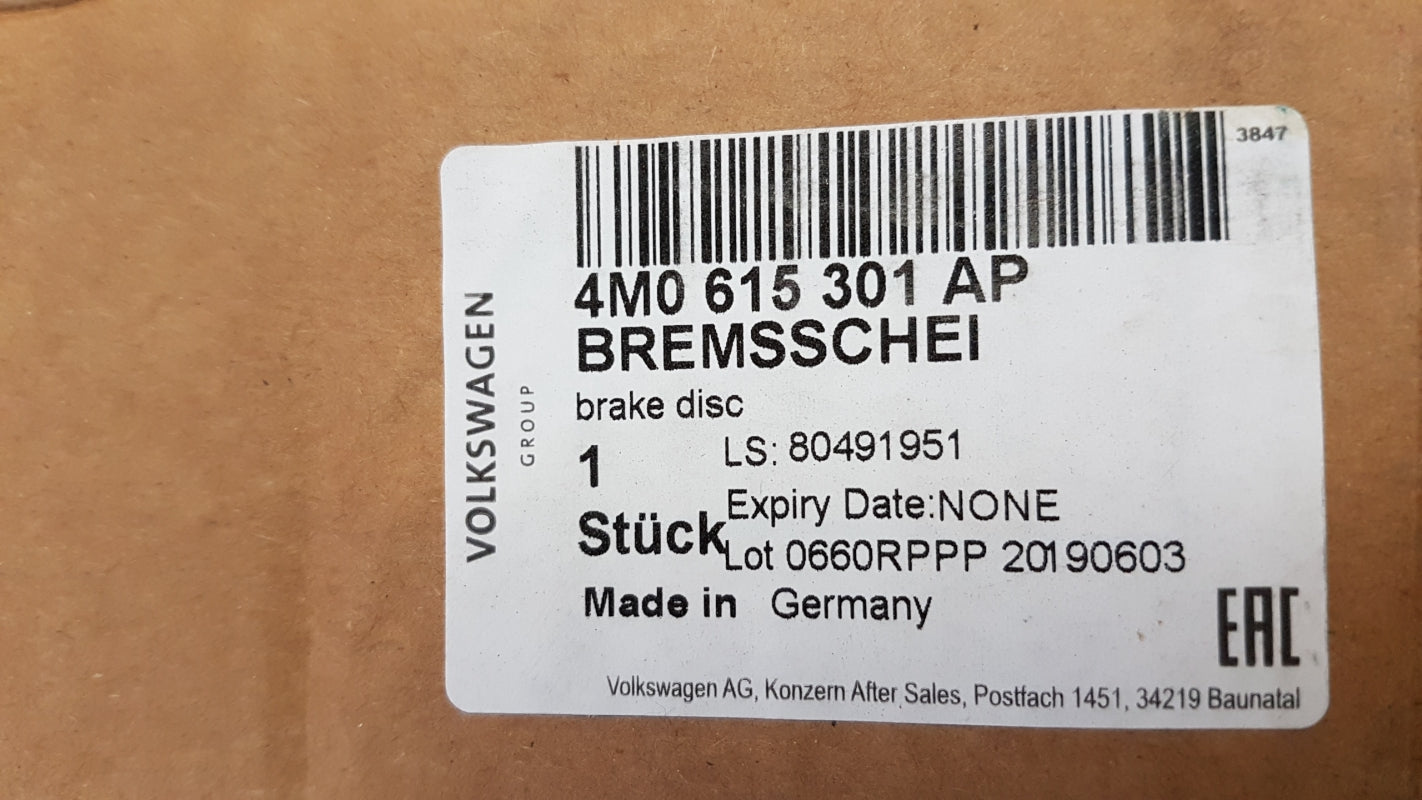 Original AUDI A8 E-Tron Q7 VW Touareg II Bremsscheibe 1-stück vorne 4M0615301AP