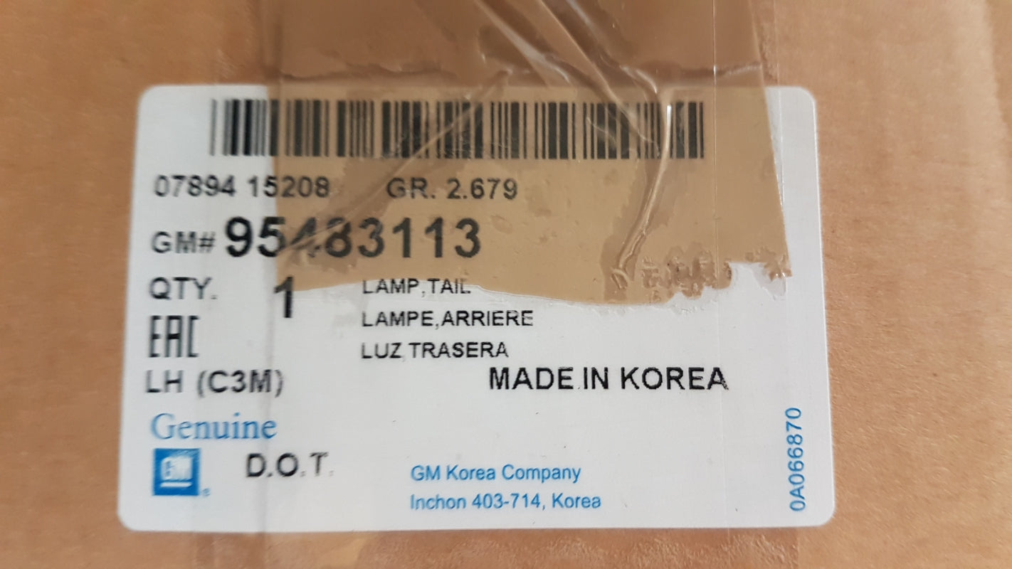 Original CHEVROLET Spark M300 Heckleuchte Rücklicht links 95483113