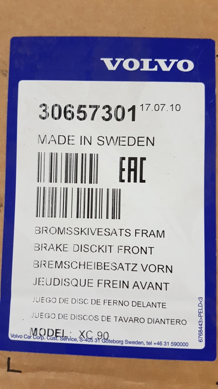 Original VOLVO XC90 I '02-'14 Bremsscheibe (1 stück) 336mm vorne 30657301